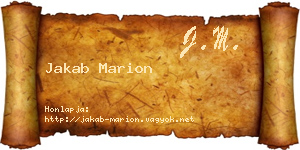 Jakab Marion névjegykártya
