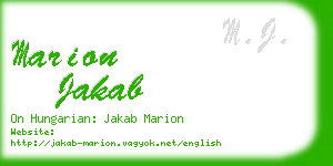 marion jakab business card